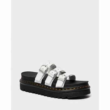 Dr Martens Blaire Kožené Slide - Biele Sandale Damske, DR0300